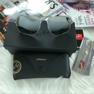 Ray Ban Polarized Mirror Chromance Aviator Sunglasses